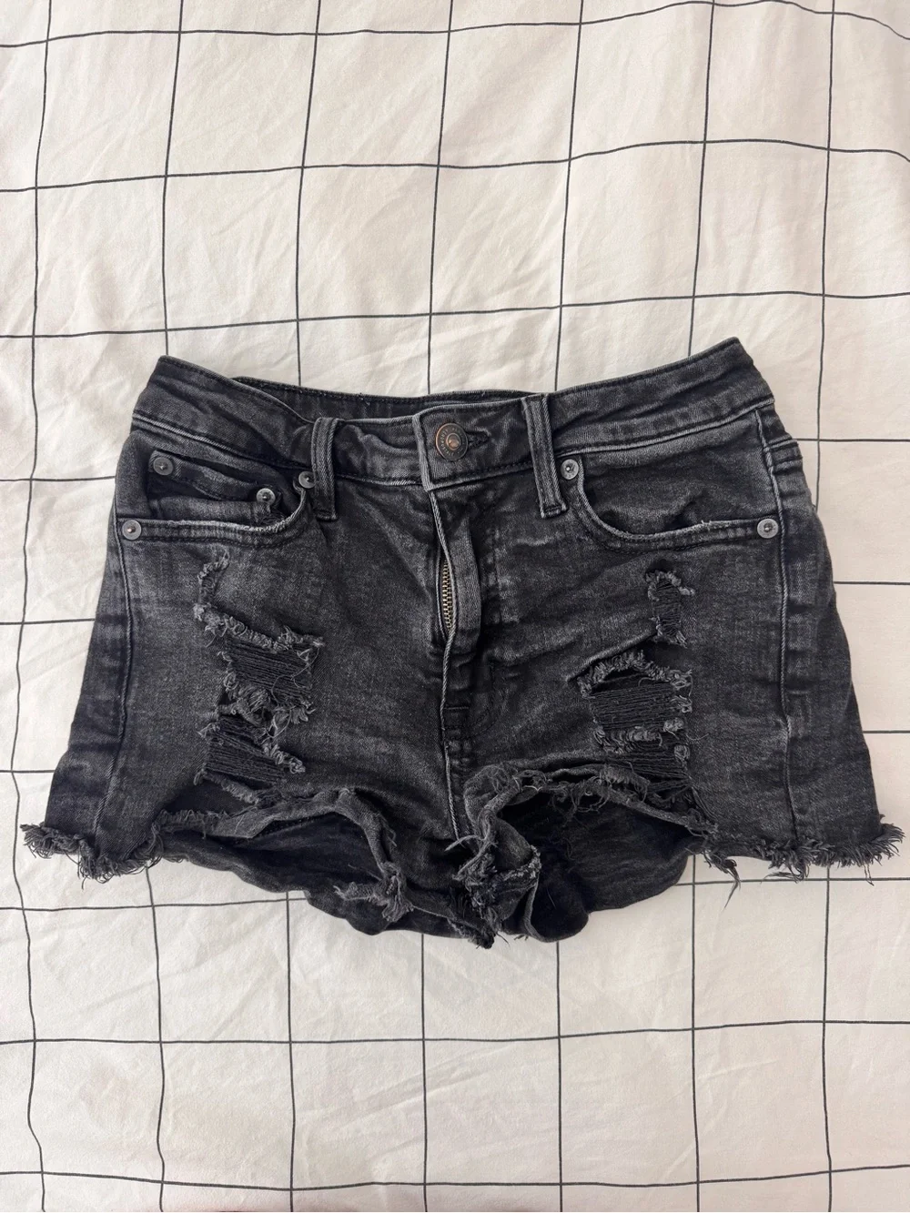 Aeropostale black ripped denim shorts